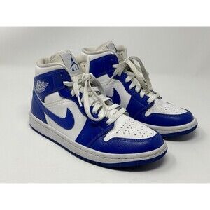 Nike Women’s Air Jordan 1 Mid Size Kentucky Blue BQ6472-104 Shoes Size 6.5 READ